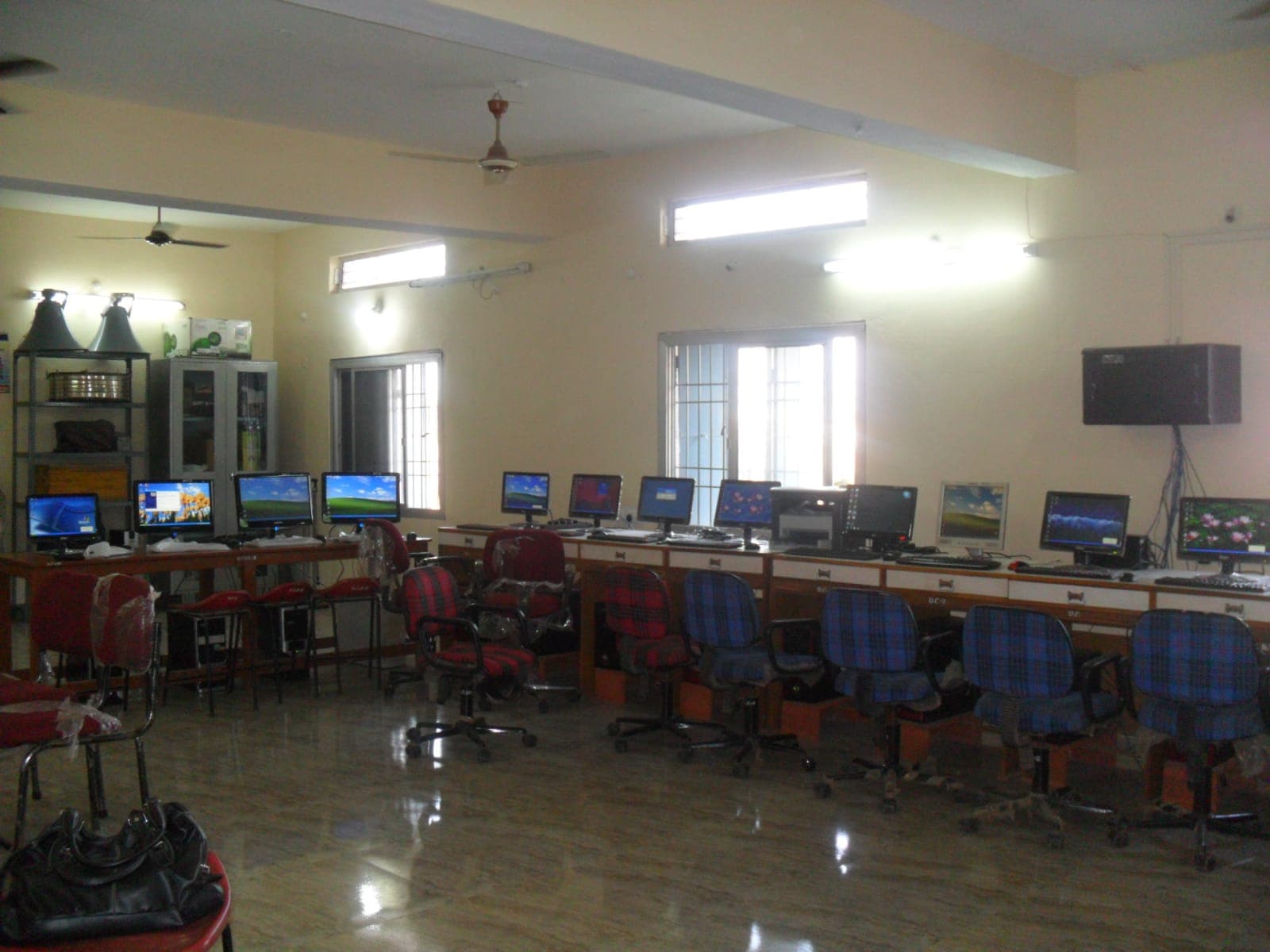Students working in the computer lab at Uday Public School