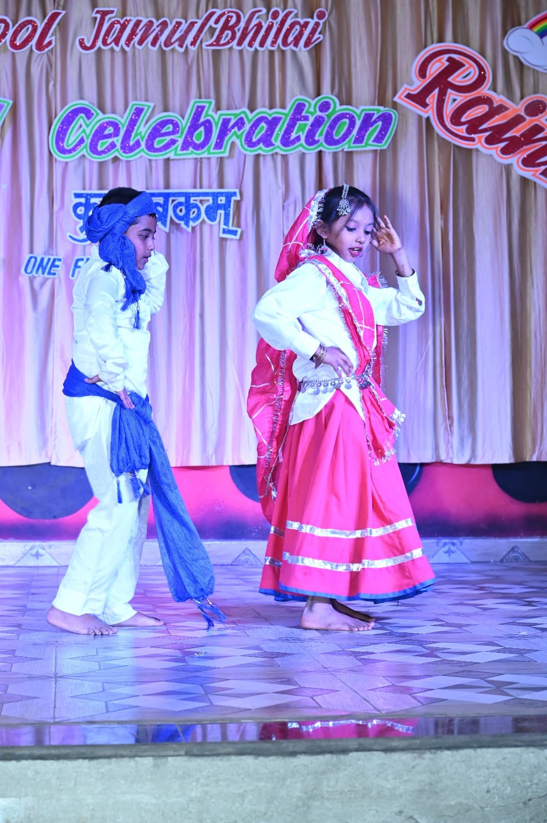 Students performing a cultural dance